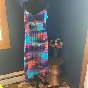 Nwot HeartSoul watercolor hi-low dress XL